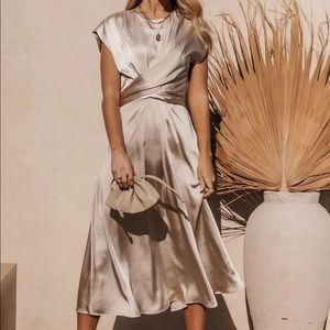 Böhme Rosalind Midi Dress - Champagne - Small (us 2-4)